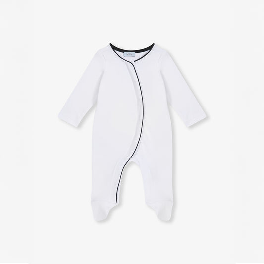 Coco Sleepsuit in White with Black detail