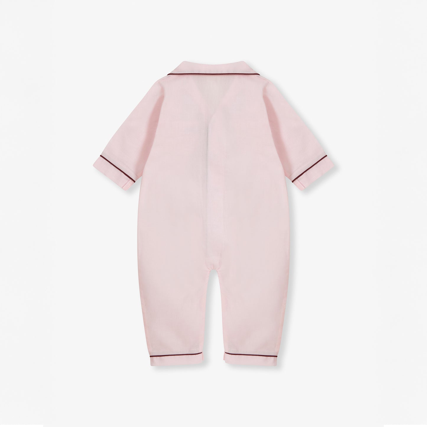 DANTE PEMBE ÜZERİNE BORDO DETAYLI BEBEK PİJAMA