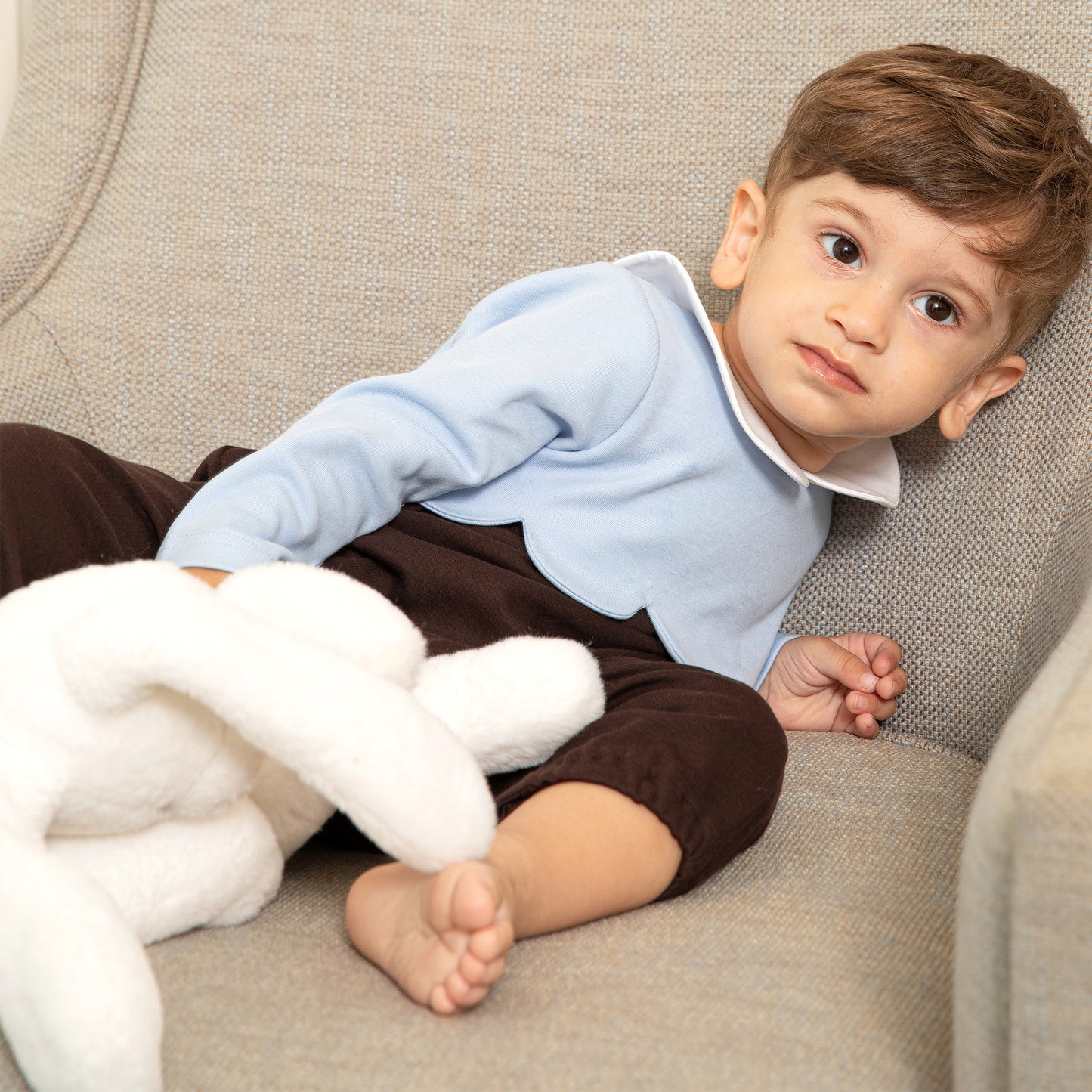 MARCO MAVİ VE KAHVERENGİ  BEBEK PİJAMA